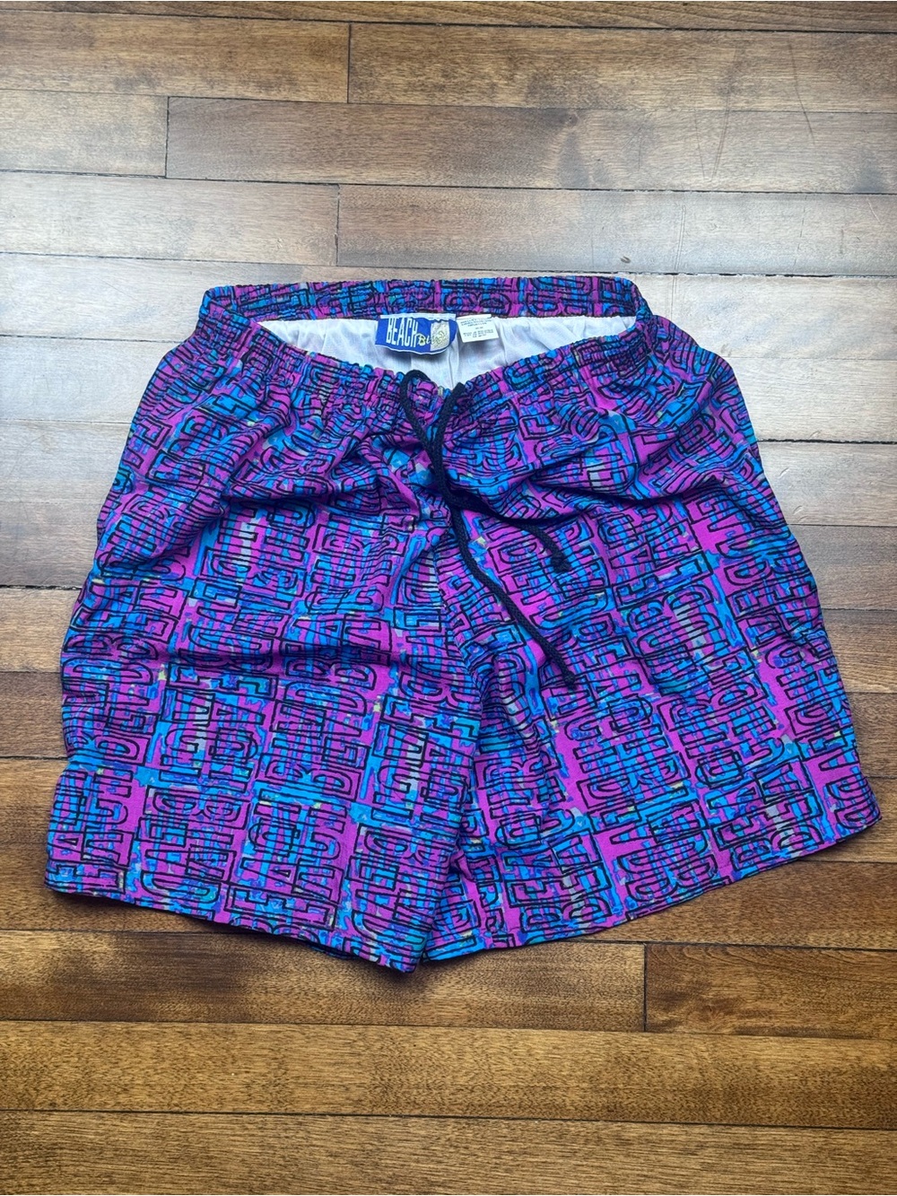 Vintage Beach Blvd. Purple & Blue AOP Men’s Nylon Swim Trunks Men’s M